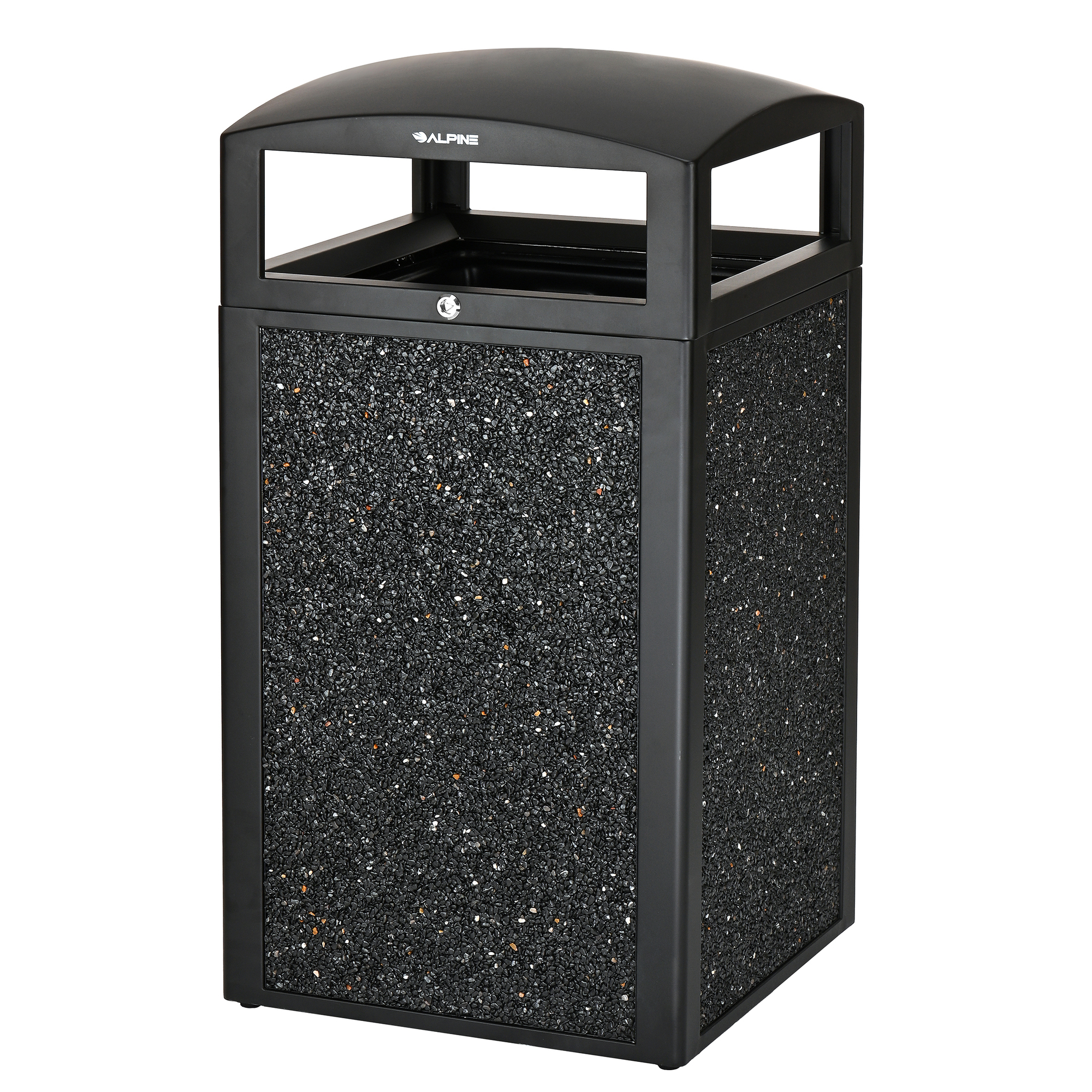 Alpine, 40-Gallon Outdoor Trash Can With Grey Stone Panels, Capacity 40 Gal, Model# ALP471-40-GRYS